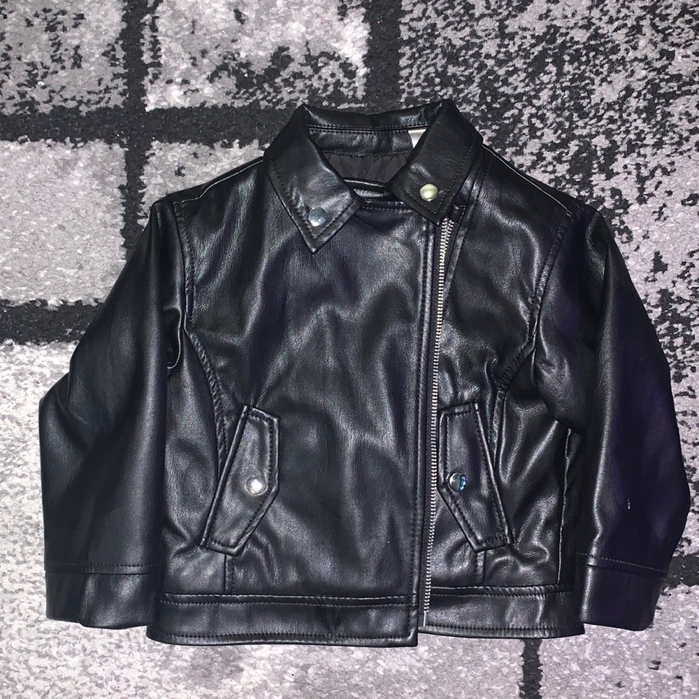 Black girls zara leather jacket size 18-24